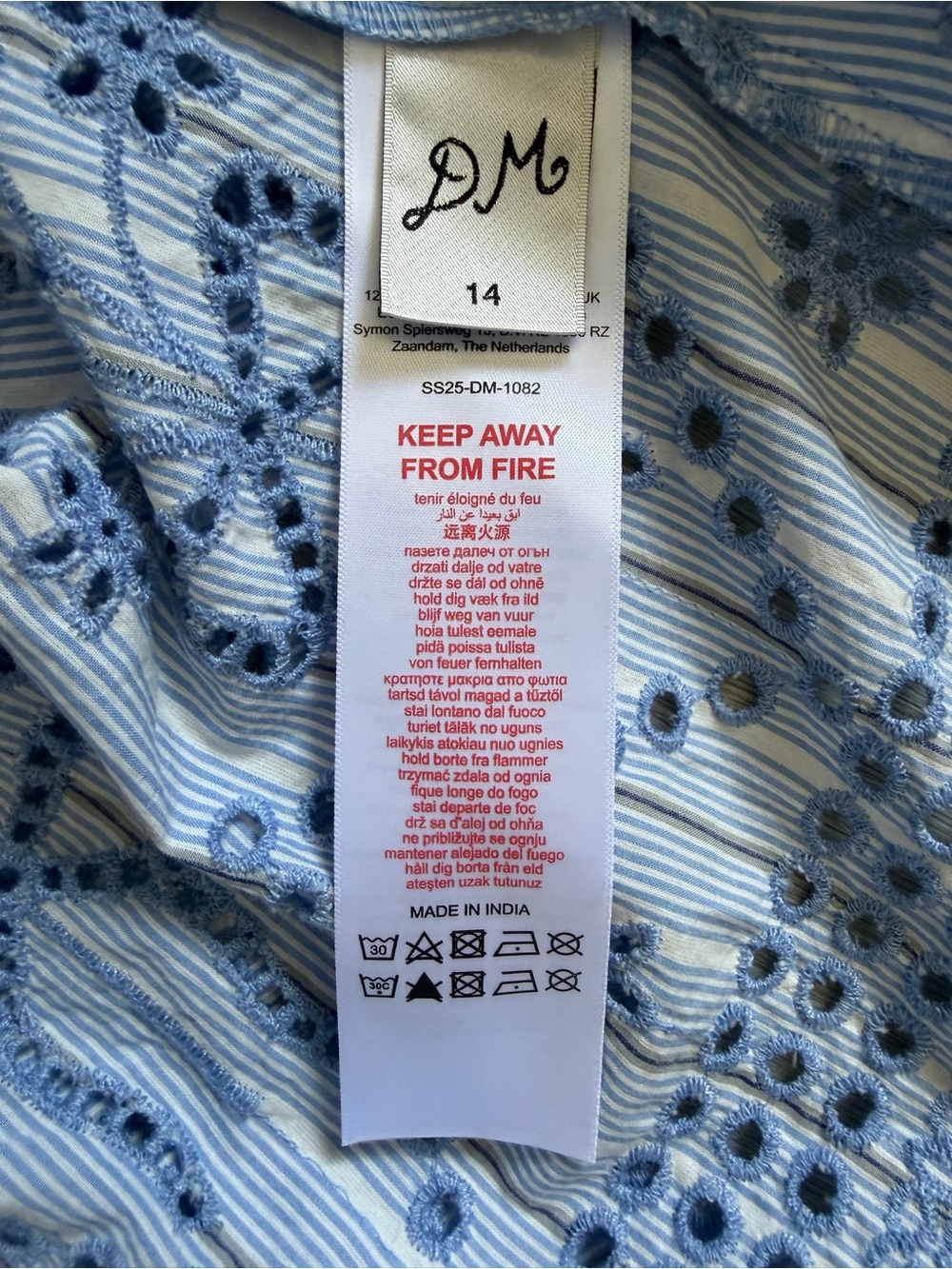 Damson Madder Nola Light Blue Embroidered Midi Dress NWOT - Picture 7 of 12